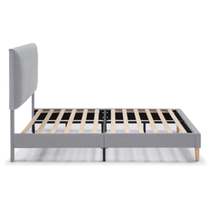 Estructura de cama tapizada Lauren de 30 cm Gris Claro