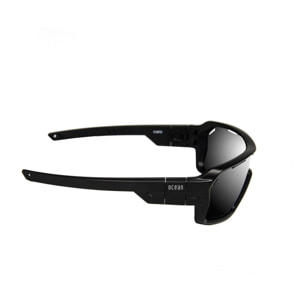 Gafas de deportes acuáticos OCEAN CHAMELEON - Negro brillante / Ahumada con plaquetas puntas y espuma negras con correa negra