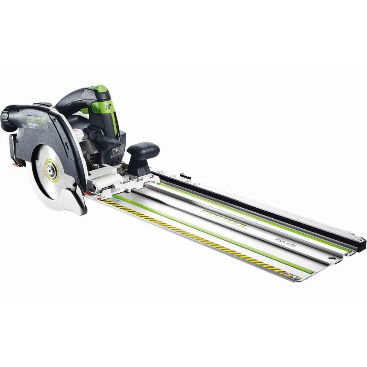 Scie circulaire à capot basculant sans fil HKC 55 5,0 EBI-Set-FSK 420 - FESTOOL - avec 2 batteries 18V 5.0 Ah - chargeur - SYSTAINER - 577675