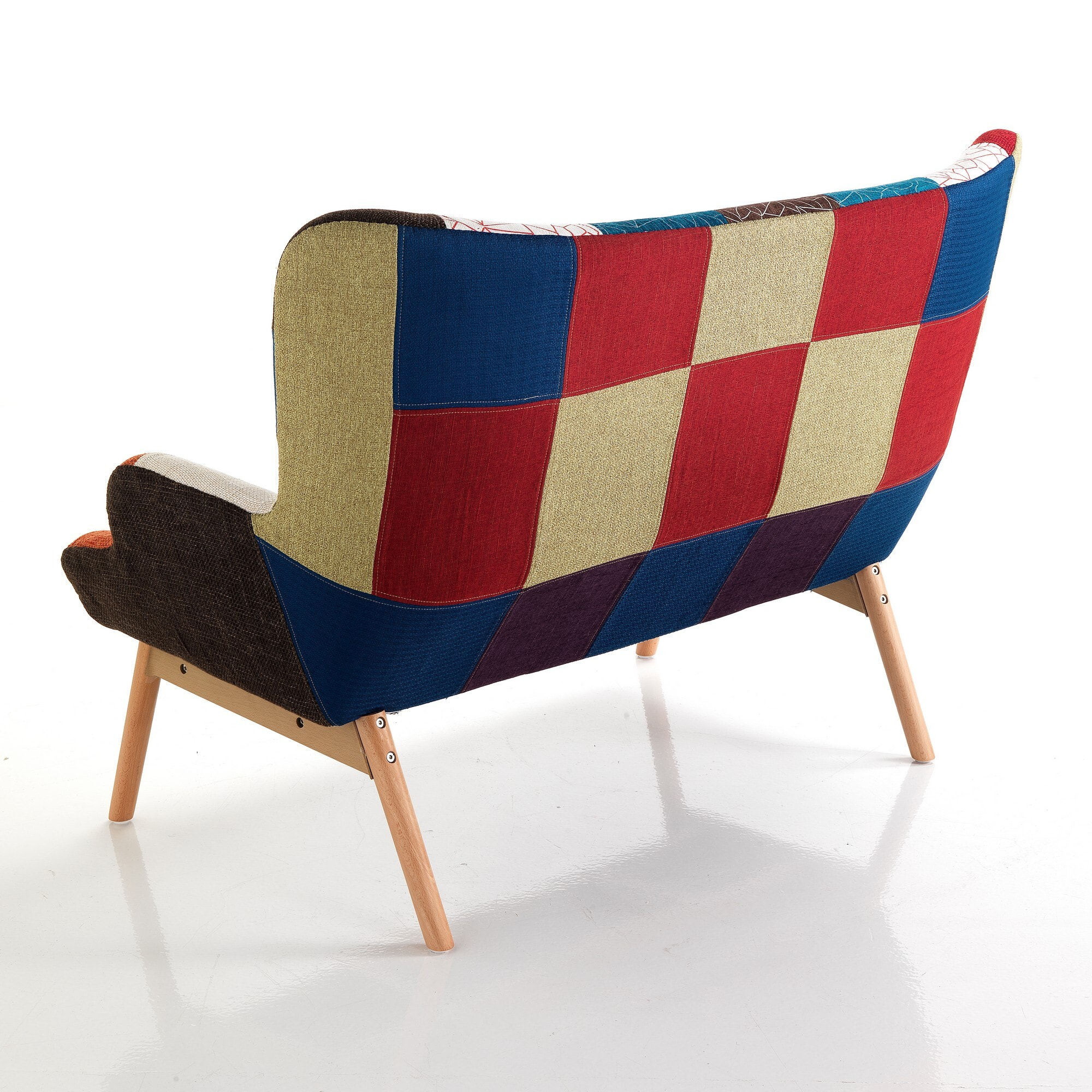 Canapé 2 places Tomasucci KALEIDOS-G, en coton et tissu, marron, 132 × 80 × 96 cm