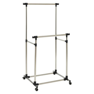 Portant à vêtements double inox "Venus"