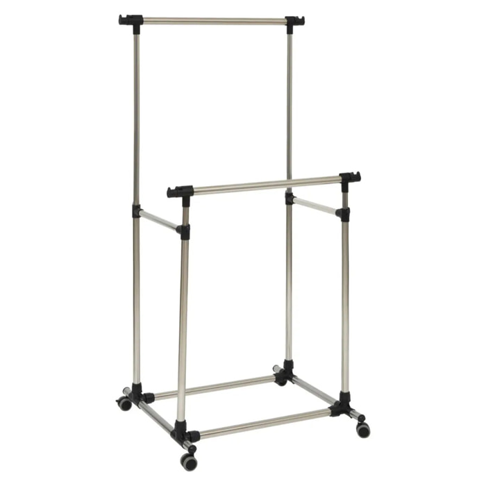 Portant à vêtements double inox "Venus"