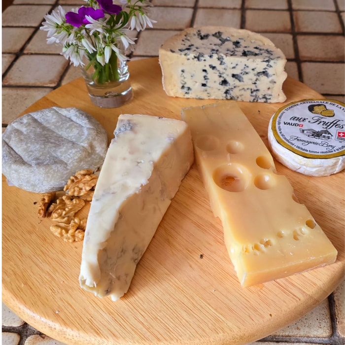 Prestige des Terroirs - 800g - 1 x Tomme à la truffe, 1 x Gorgonzola, 1 x Emmental Extra, 1 x Selles-sur-Cher, 1 x Fourme d'Ambert - Anthes - France et Suisse