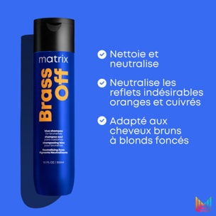 Brass Off - Shampoing Bleu Neutralisant de Reflets Indésirables Orangés Cuivrés
