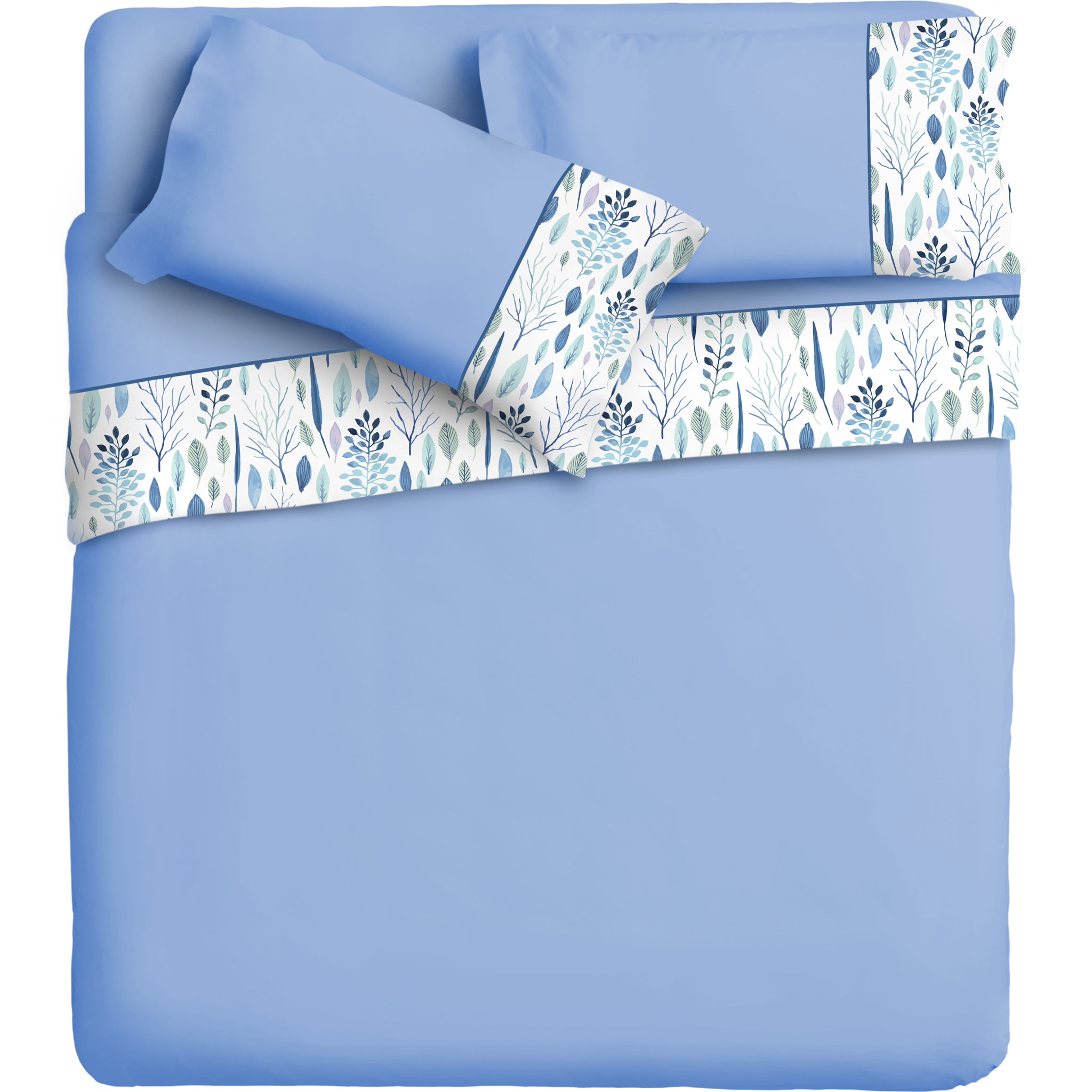 Completo letto Armonie IPERSAN Puro Cotone Corallo Azzurro