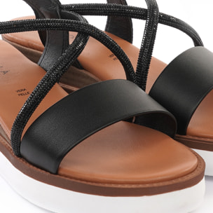 SANDALO ZEPPA BRILLANTINI NERO