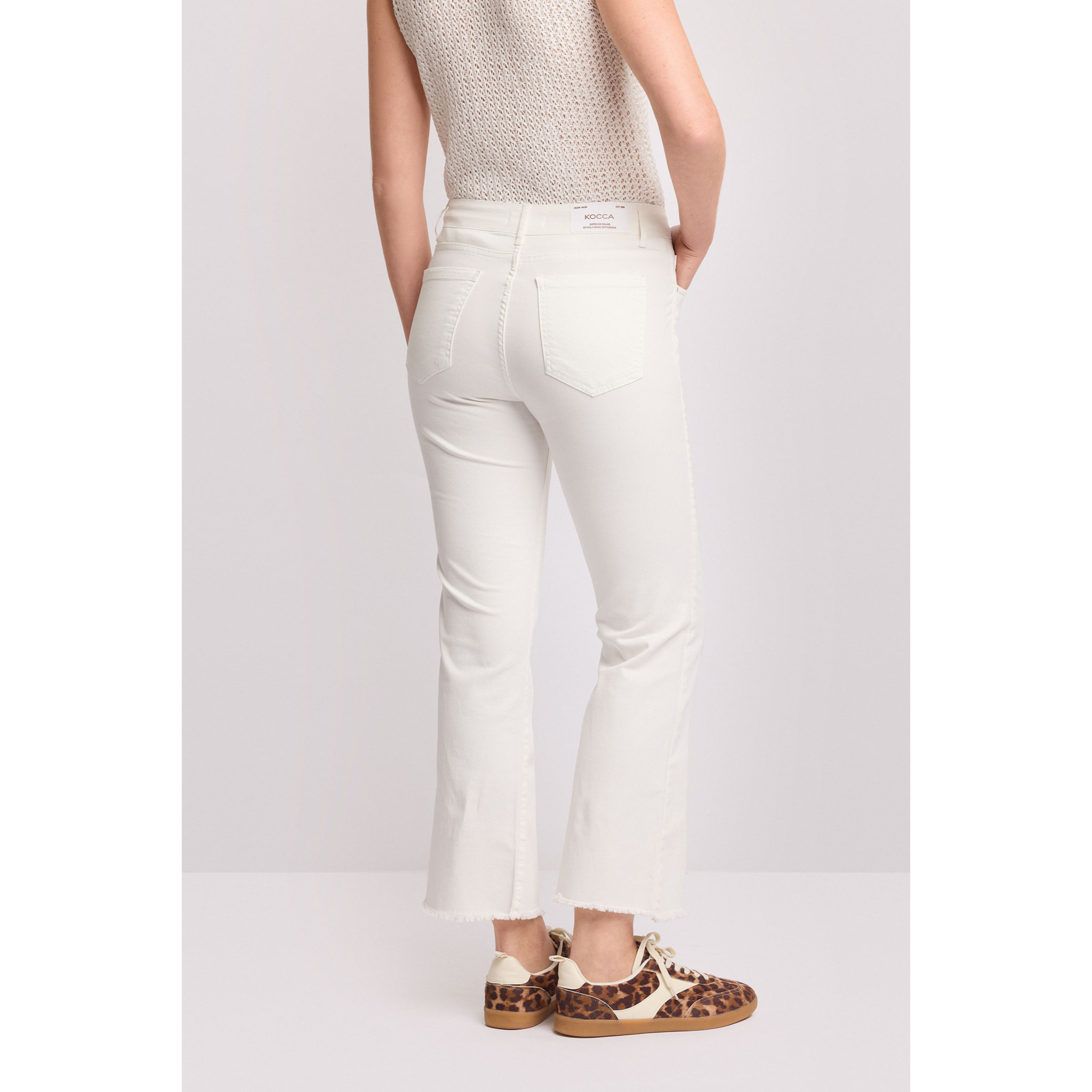 Kocca - Pantaloni cropped in cotone Donna, Tinta unita