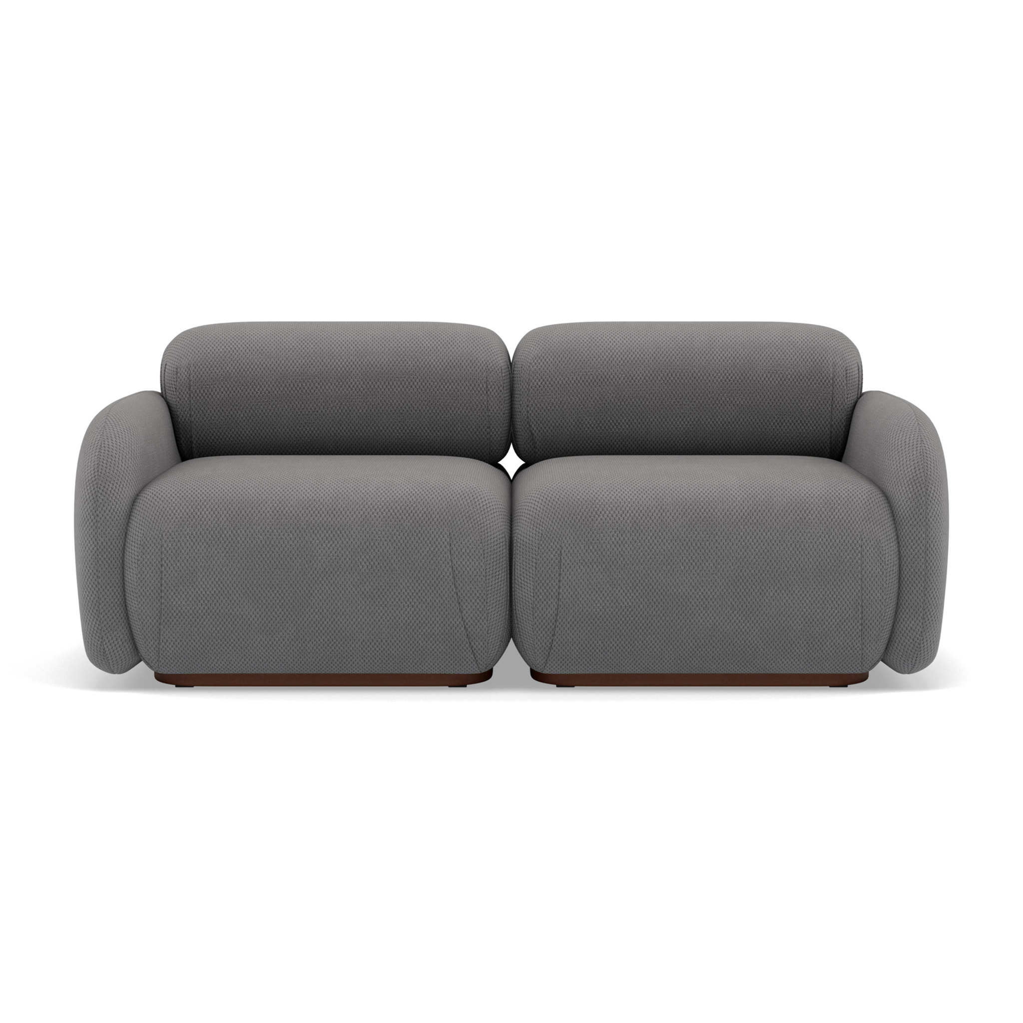 Penelope - canapé droit modulable 2 places en velours texturé - Gris