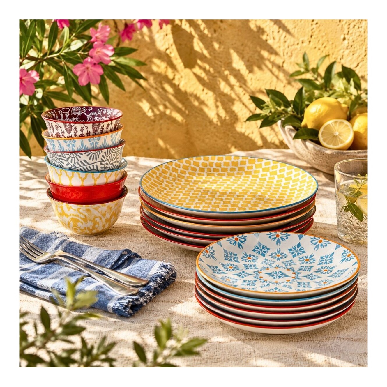 Lot de 6 grandes assiettes design 1, SABAE