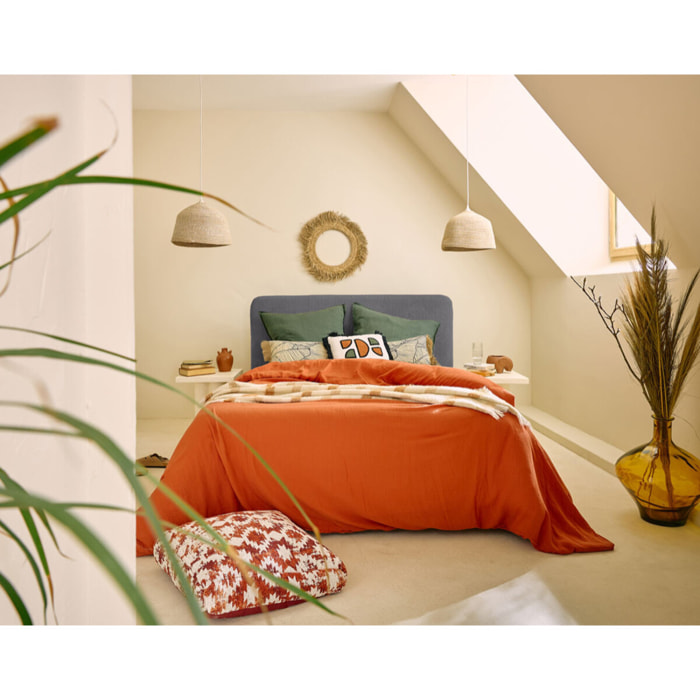 Goyave - lit coffre - 160x200 - en velours côtelé - sommier inclus - Gris Anthracite