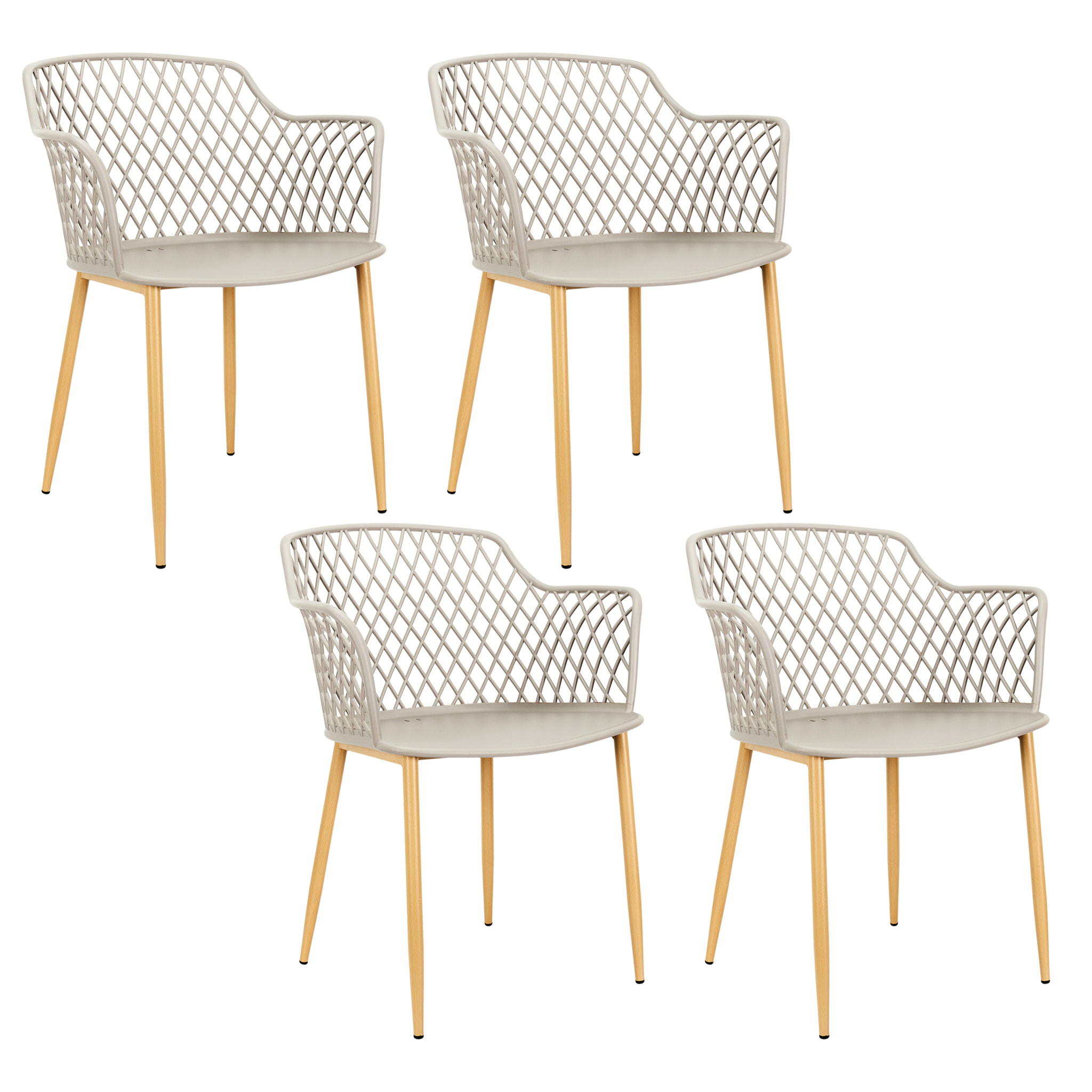 Fauteuil Exterieur Malaga Taupe - Lot De 4