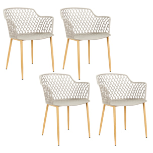 Fauteuil Exterieur Malaga Taupe - Lot De 4