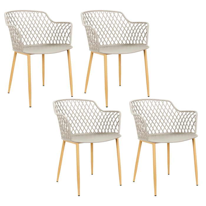 Fauteuil Exterieur Malaga Taupe - Lot De 4