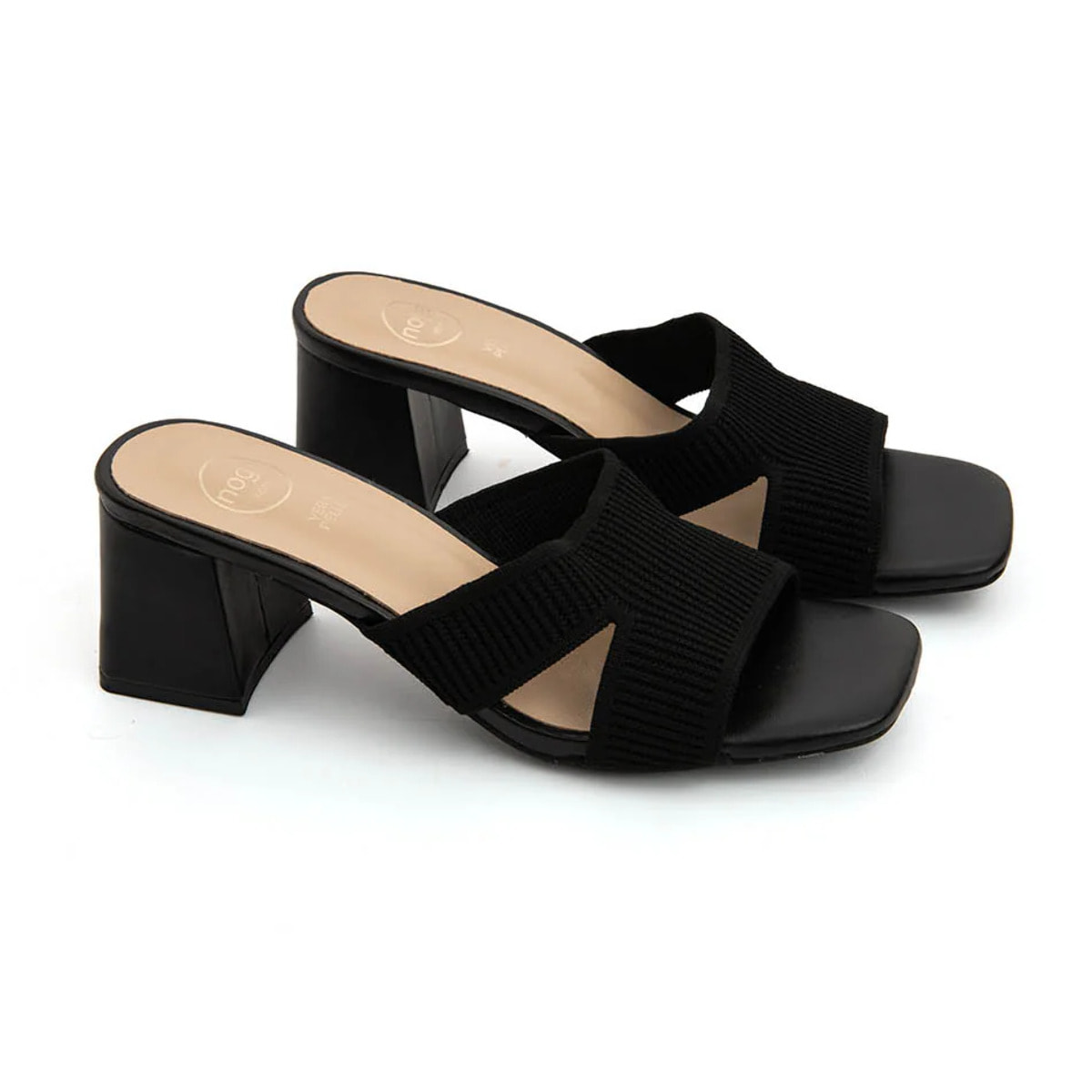 Sabot cross-strap in tessuto - NERO