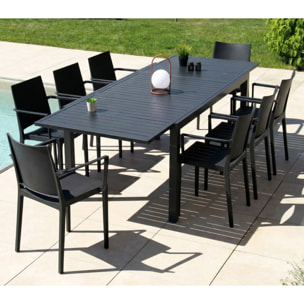 Ensemble table et chaises de jardin  - gris - GUETHAROS