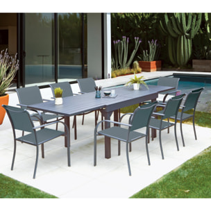 Ensemble table et chaises de jardin  - Gris Anthracite - GUETHARIZIERS