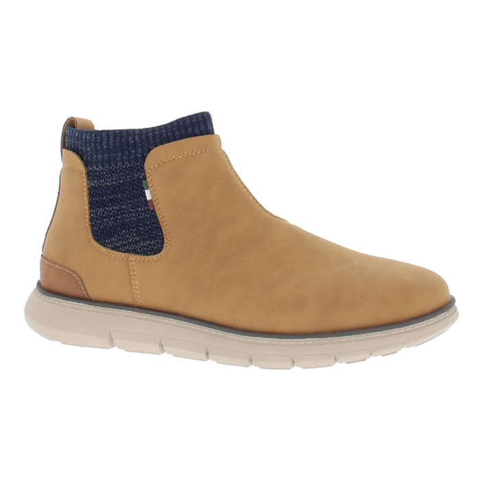 Armata di Mare Scarpe Uomo Stivaletti Chelsea Boots con Soletta Rimovibile in Memory Foam AMU W24L636 Ocher
