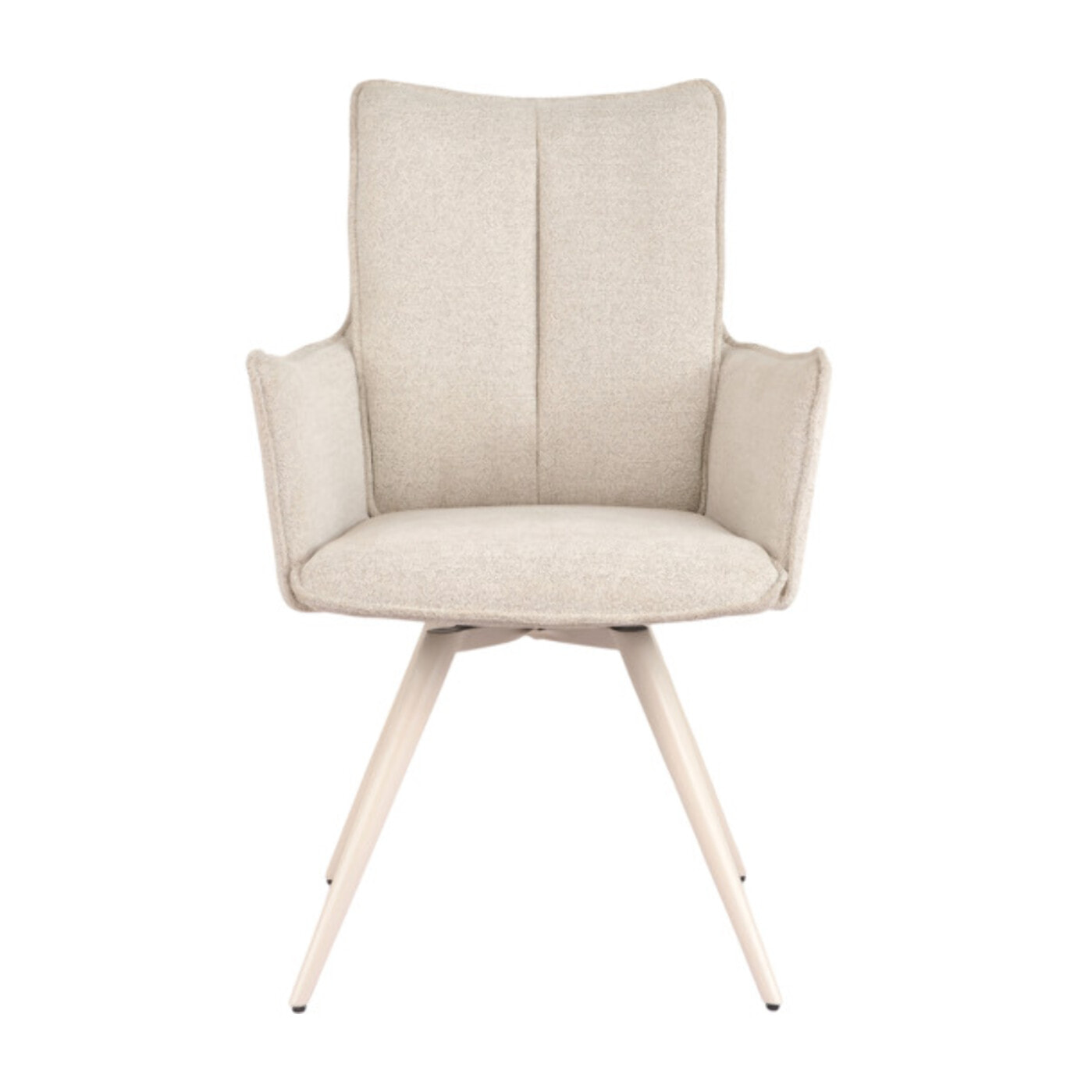 Chaise pivotante 180° avec accoudoirs tissu doux et pieds métal - TOMA