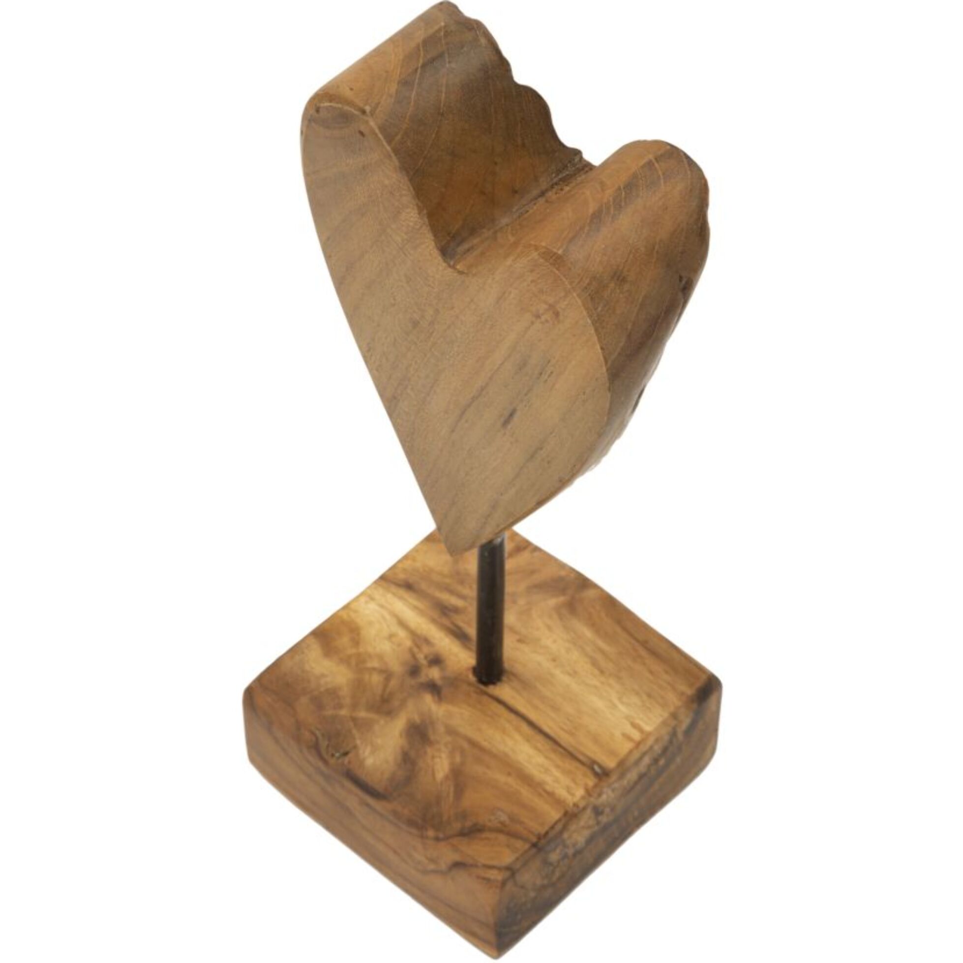 SCULTURA CUORE IN TEAK RIC. CM 10X10X25 (PEZZI UNICI - NON RIP. IN SERIE)