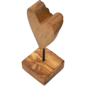 SCULTURA CUORE IN TEAK RIC. CM 10X10X25 (PEZZI UNICI - NON RIP. IN SERIE)