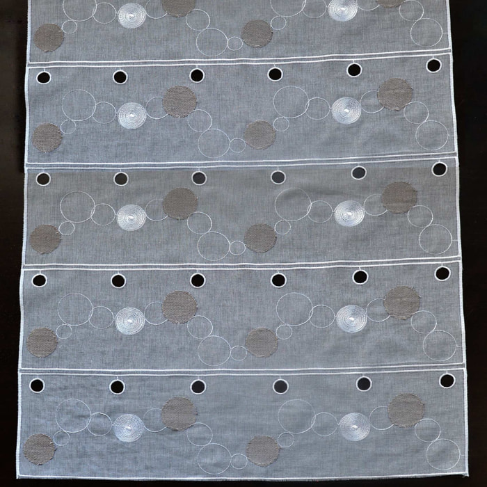 Modulable brodé de guirlandes circulaires - Taupe