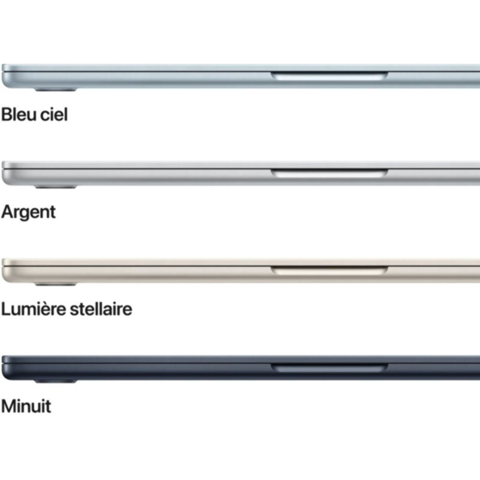 Ordinateur Apple MACBOOK Air 13,6" Puce M4 CPU 10 / GPU 8 coeurs Mémoire RAM 16Go Stockage 1To SSD Retina Minuit