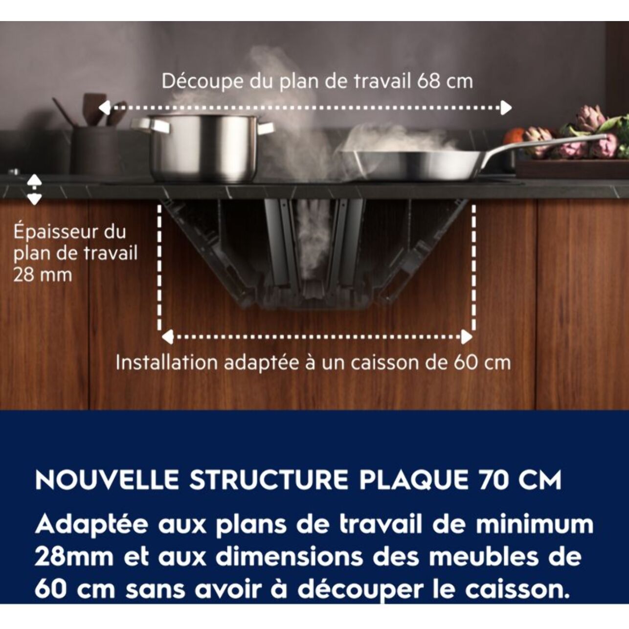 Plaque induction aspirante ELECTROLUX KCC73443CZ SaphirMatt