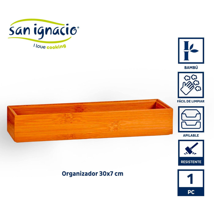 Organizador bambu apilable 30x7cm colección kinvara