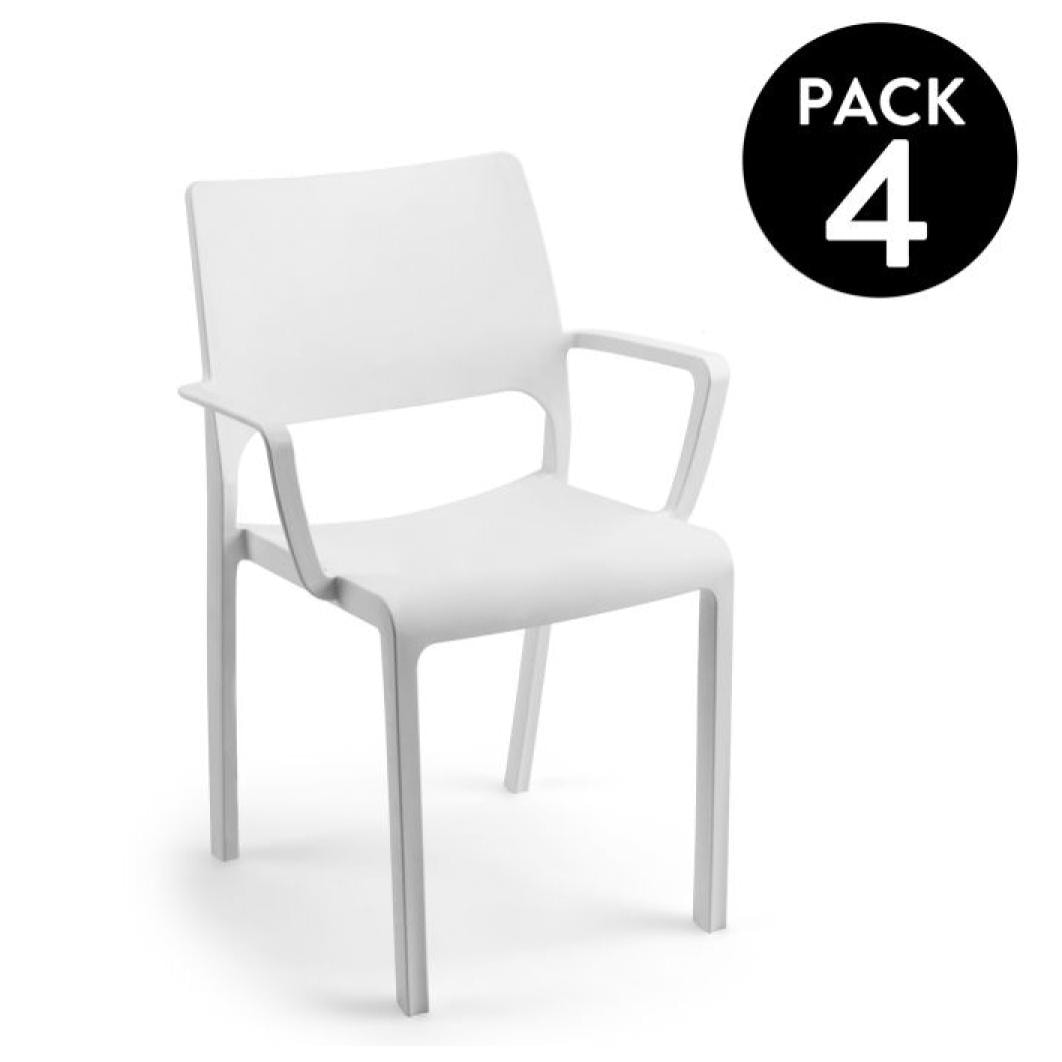 Pack 4 sillas de exterior Ocean Blanco