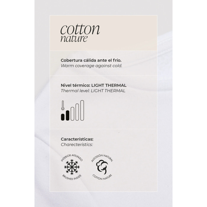 Maglia calda in cotone a maniche lunghe, scollo rotondo, nude