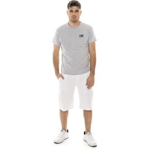 Pantalones cortos tipo bermuda cargo de sarga elástica Leone Easy para hombre