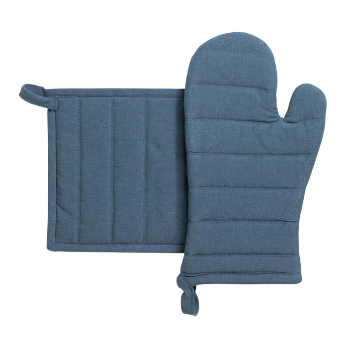 Lot gant de cuisine et manique recyclé Jona