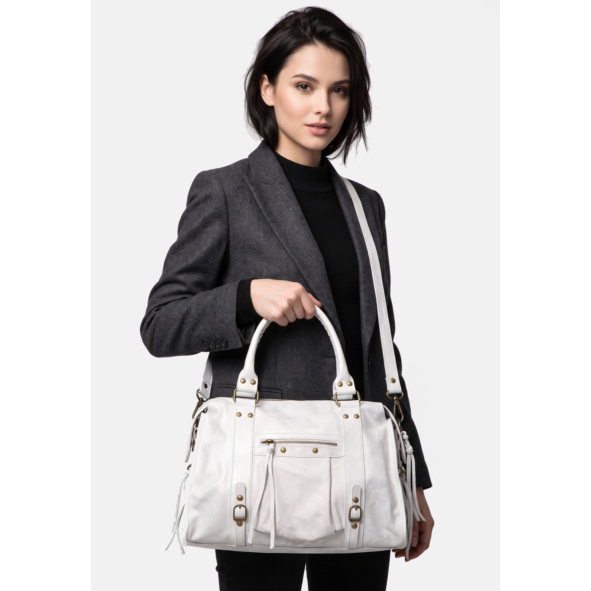 Borsa a spalla da donna - Modello Clara - Vera pelle - 41.0 x 28.0 x 13.0 cm