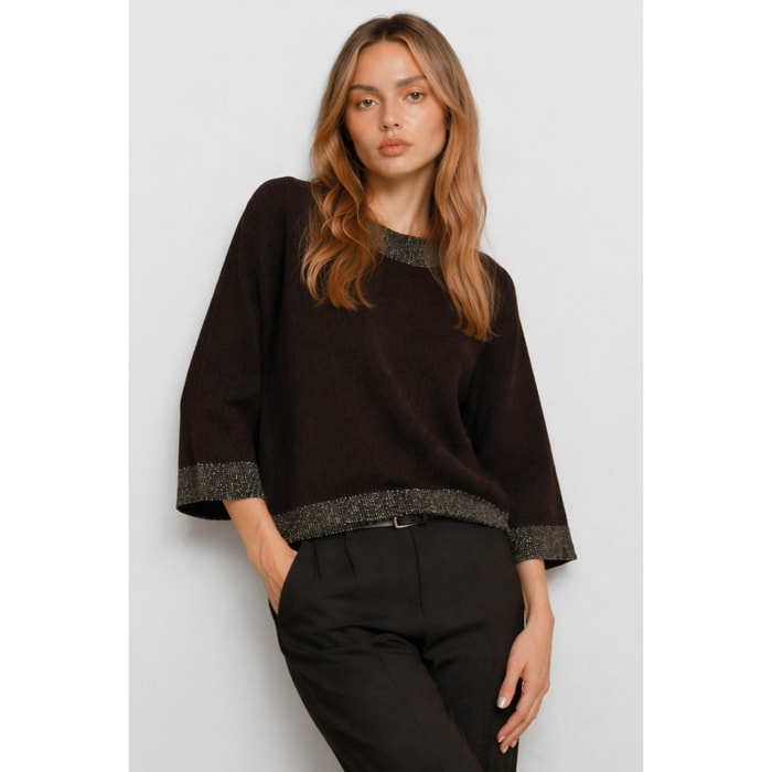 Kocca - Maglia girocollo rilassata in viscosa, lana e cashmere Donna