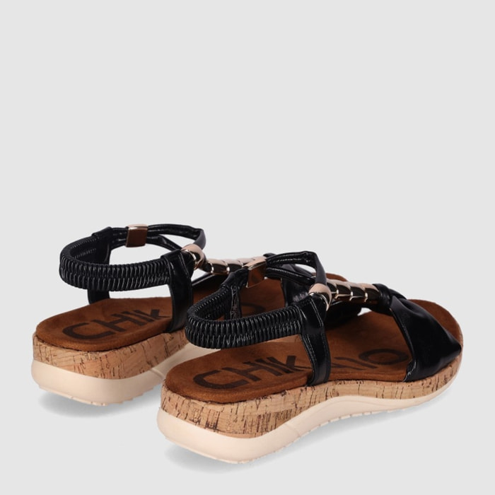 Sandalias - Negro - Tacón: 5 cm