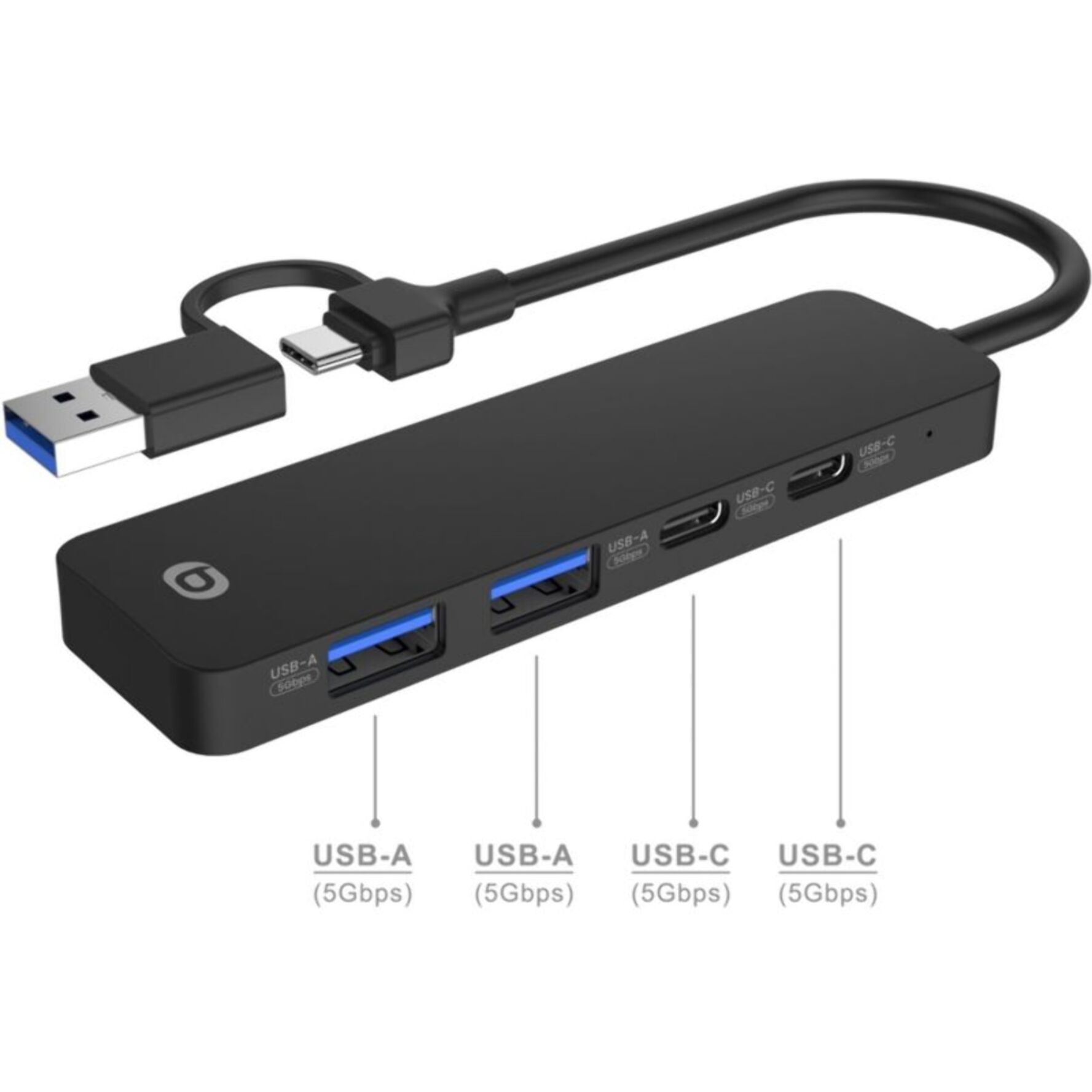 Hub USB C ESSENTIELB 4 en 1 USB C Noir  - Vr