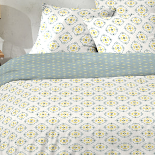 Parure Housse De Couette 3pcs Coton 51 Fils Creala Multico