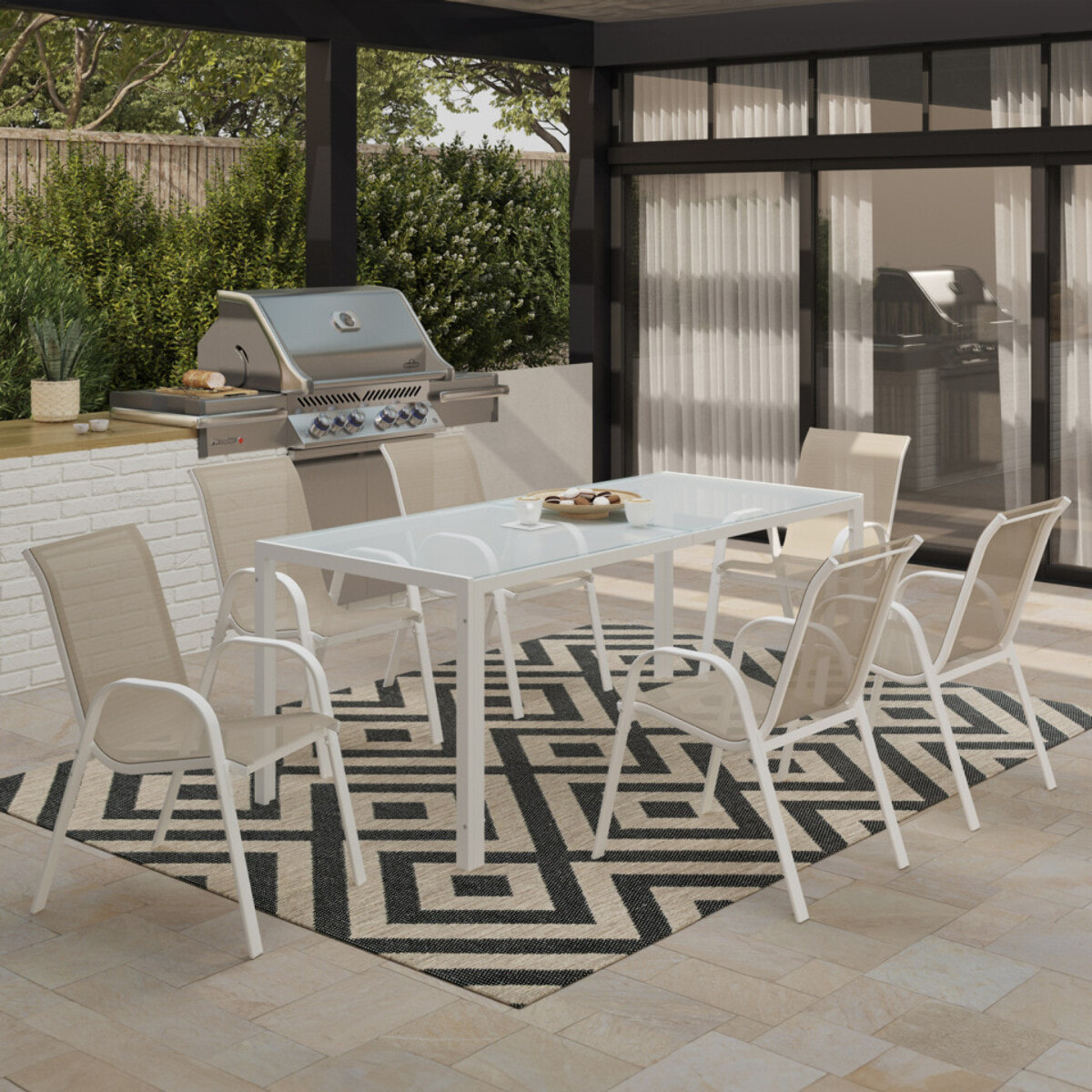Chaises de jardin empilables textilène