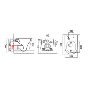 Infinitio WC suspendu sans bride en céramique avec abattant SoftClose, vert mat (SATINF010RREXPLGEM)