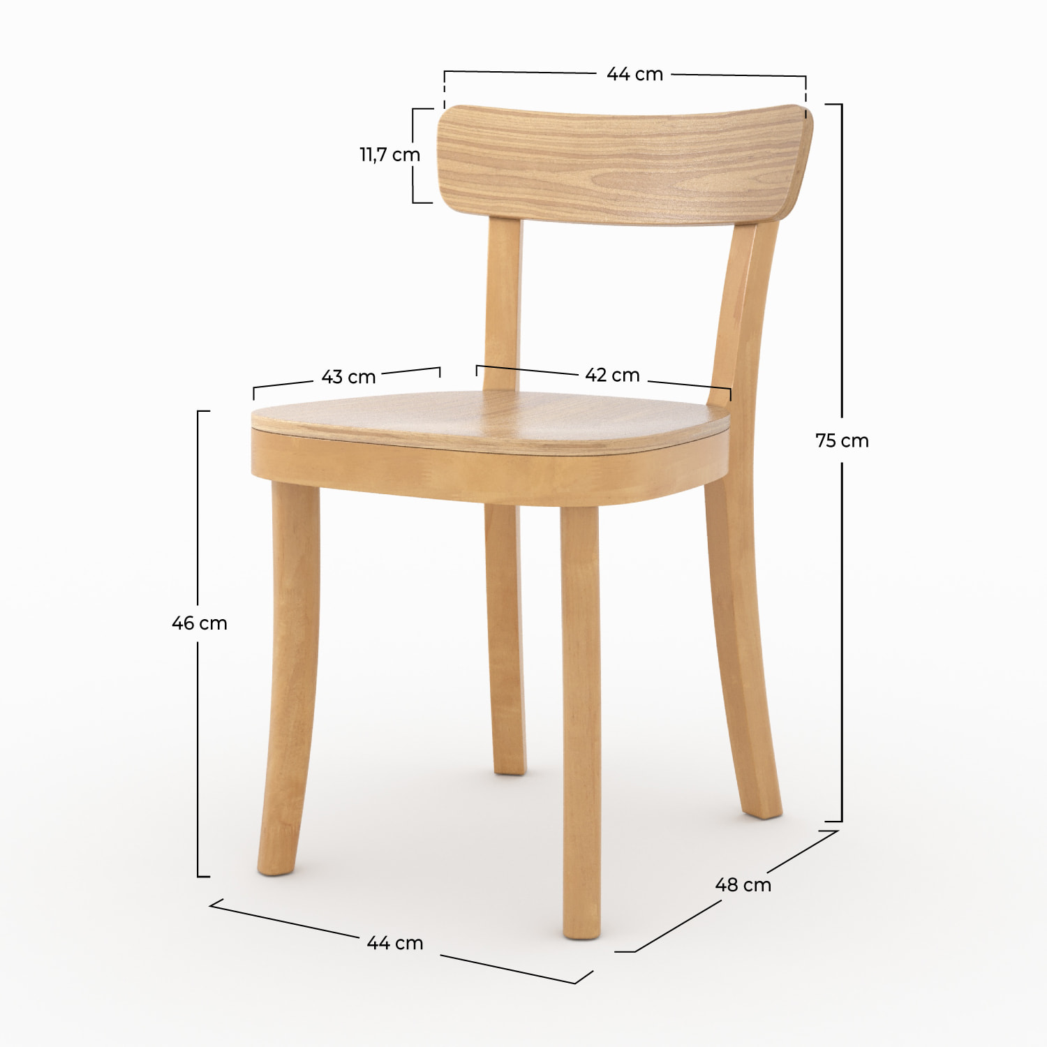 Lot de 2 chaises en bois clair - Keno