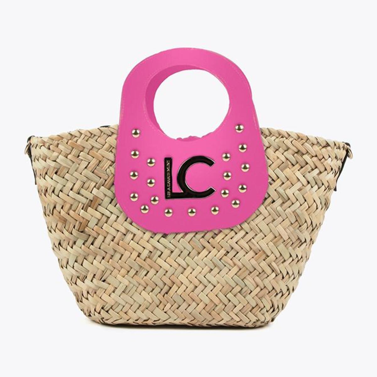 Borsa a cesta piccola con borchie