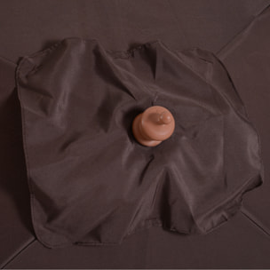 Sombrilla Terraza Exterior 200x150 cm Sombrilla de Jardín Rectangular con ángulo Ajustable Má¡stil de Madera y Manivela Parasol para Patio Terraza Cafá©