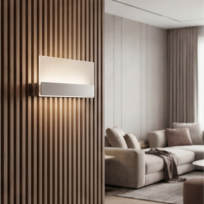 LEDS C4 Aplique Flat Led 8.5W 3000K Níquel Satinado