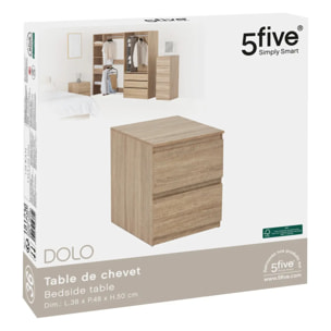 Commode 2 tiroirs "Dolo" effet bois naturel