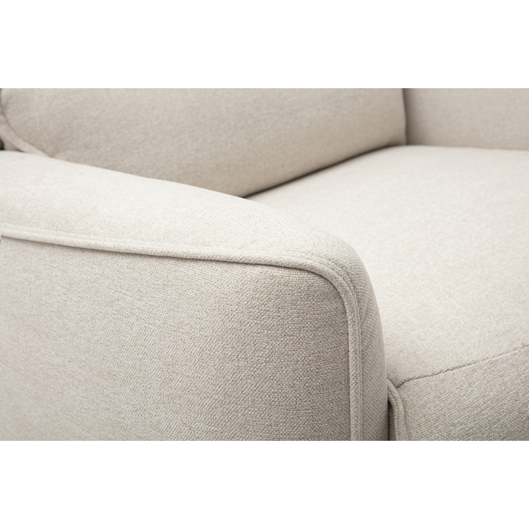 Fauteuil relax électrique en tissu effet velours texturé beige RACHEL