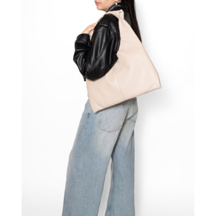 Borsa a spalla da donna In Vera pelle Made in Italy 40x42x2 cm