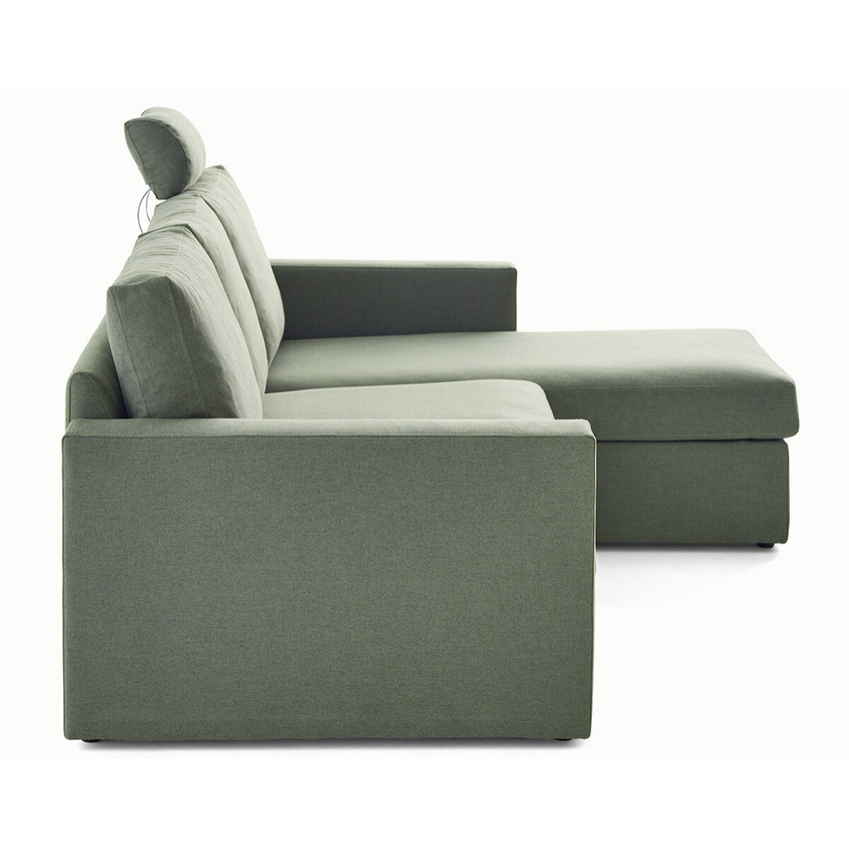 Barrie - canapé d'angle réversible 4 places avec têtière amovible en tissu - Vert