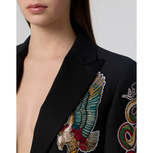 PHILIPP PLEIN Boyfriend's Fit Blazer Tattoo Patches