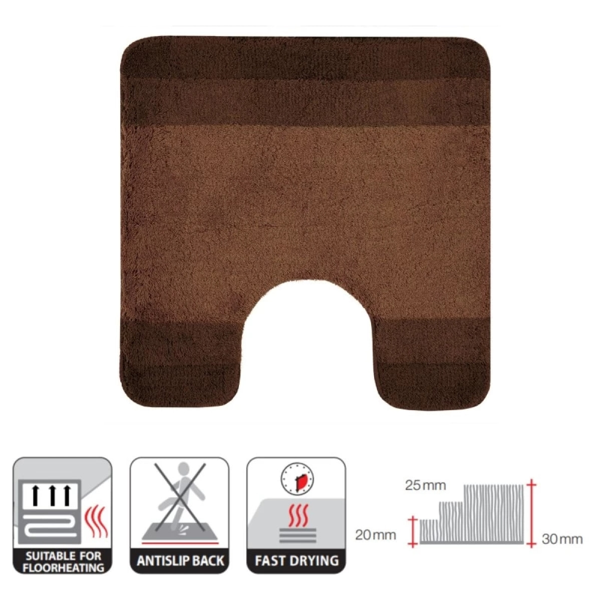 Tapis de bain Polyester BALANCE 55x55cm Marron Spirella