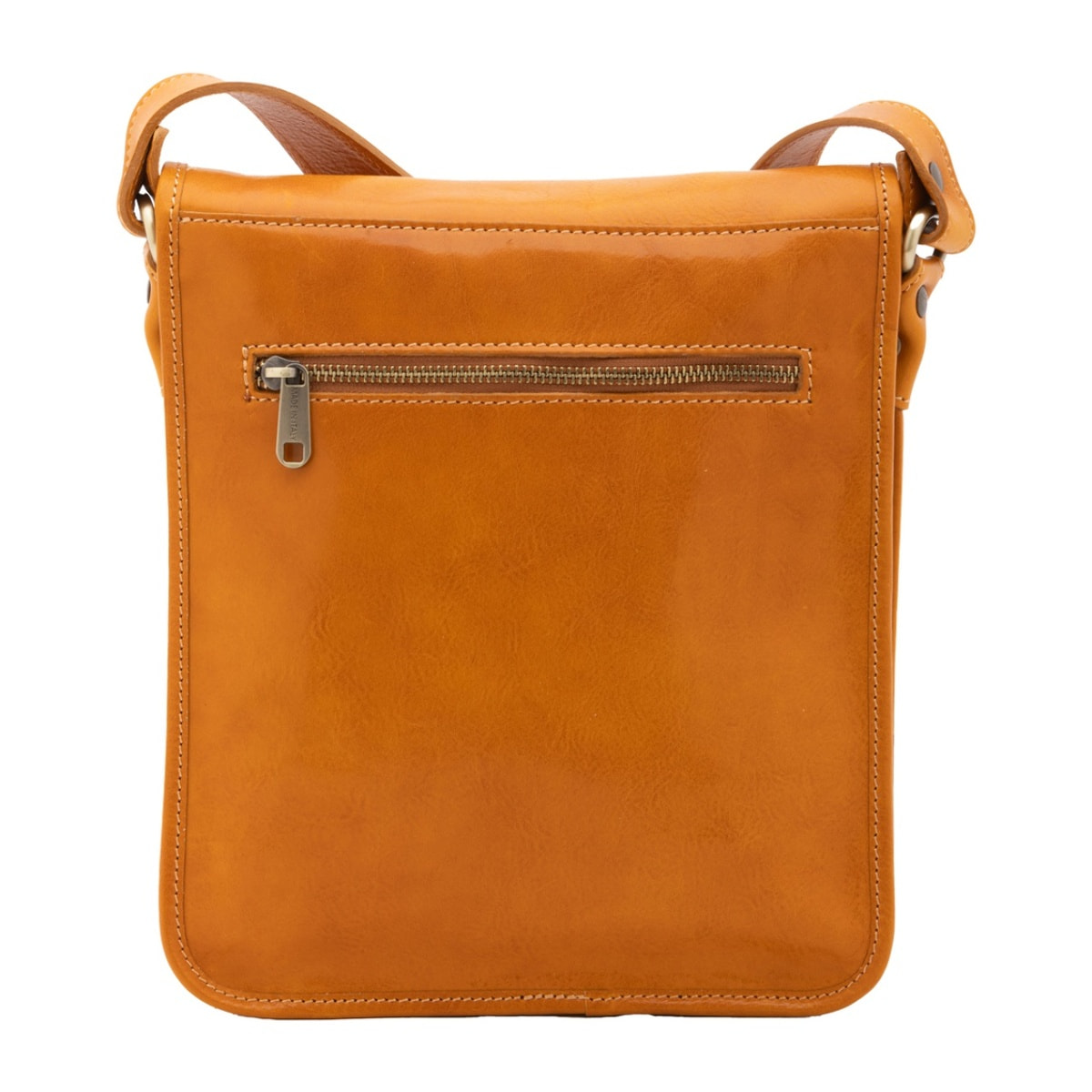 Borsa a tracolla uomo in vera pelle - Modello False - Made in Italy - 29.0 x 24.0 x 9.0 cm